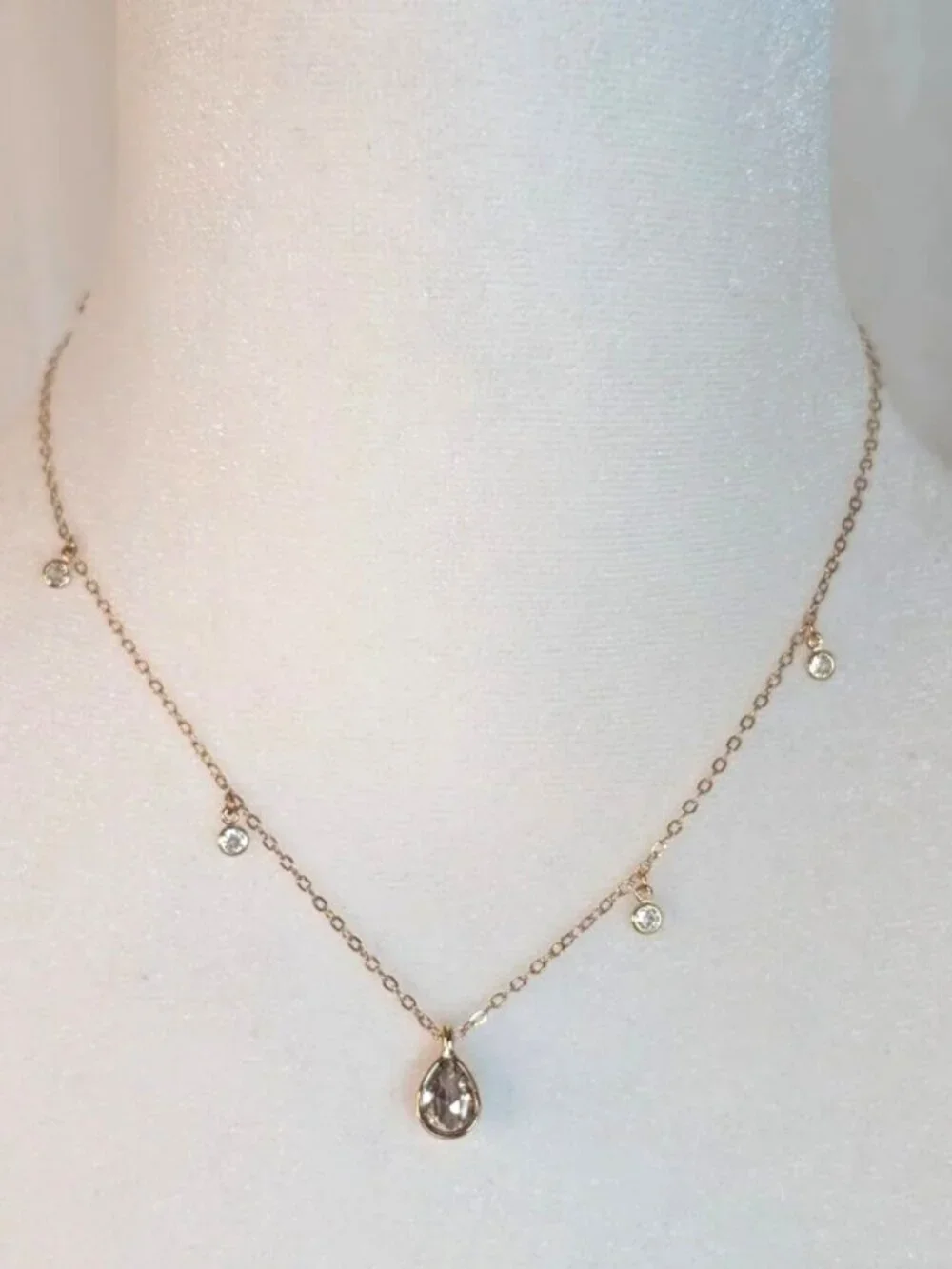 Ettika Dripping Crystals Tear Drop Necklace 14k Gold Plated